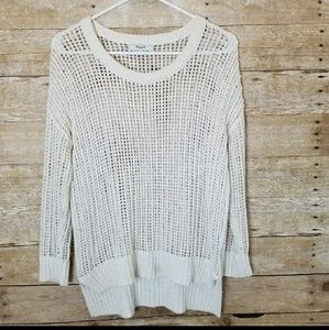 Madewell Open Knit Sweater Cream Ivory White XS
